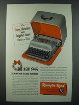 1948 Remington Rand de luxe Portable Typewriter Ad - Merry Christmas - $18.49