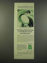 1954 Quaker State Motor Oil Ad - Film of Oil Thinner than an Eggshell - $18.49