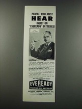1949 Eveready Batteries Ad - Insist on Eveready Batteries - £14.45 GBP