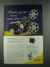 1949 Kodak Cine-Kodak Magazine 8 Camera Ad - Popular 8mm Movie Team - $18.49
