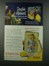 1949 Kodak Kodachrome Film Ad - Double Reward in a Miniature Camera - $18.49
