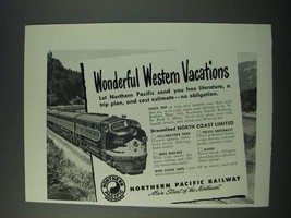 1949 Northern Pacific Railway Ad - Wonderful Western Vacations - £14.48 GBP