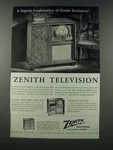 1949 Zenith Gotham Television, Phonograph Radio Ad - Superb Combination - £14.62 GBP