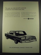 1965 Chrysler Imperial Ad - You Owe Yourself a Personal Comparison - £14.46 GBP