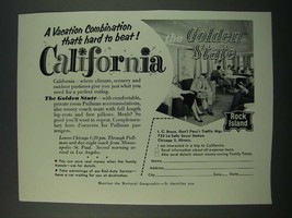 1956 Rock Island Golden State Train Ad - A Vacation Combination - £14.55 GBP