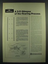 1966 Bell Telephone Laboratories Ad - A 3-D Glimpse of the Hearing Process - £14.49 GBP