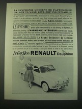 1960 Renault Dauphine Ad - La Symphonie Moderne de L&#39;Automobile - £13.82 GBP