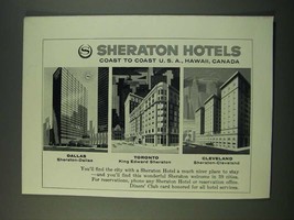1960 Sheraton Hotels Ad - Sheraton-Dallas, King Edward Sheraton, Cleveland  - £14.53 GBP