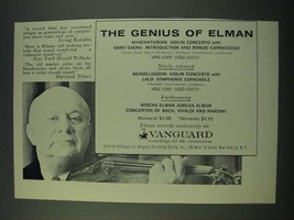 1960 Vanguard Recordings Ad - The Genius of Elman - $18.49