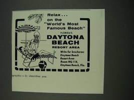 1961 Daytona Beach Florida Ad - Relax on the World&#39;s Most Famous Beach - £14.78 GBP