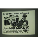 1961 Miranda D Camera Ad - Luxurious But Economical - £14.78 GBP