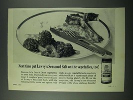 1963 Lawry&#39;s Seasoned Salt Ad - Put on the Vegetables, Too! - £13.91 GBP