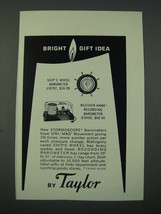 1963 Taylor Ad - Ship&#39;s Wheel Barometer #6202 &amp; Weather-Hawk Barometer #6450 - £14.72 GBP