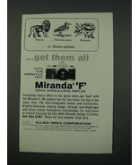 1964 Miranda F Camera Ad - Felis Leo Philohela Minor Rosaceae - £14.78 GBP