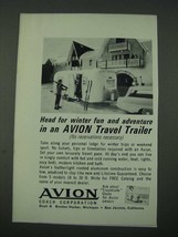 1965 Avion Travel Trailer Ad - Head for Winter Fun and Adventure - £14.53 GBP