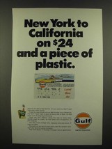 1967 Gulf Travel Card Ad - New York to California on $24 - $18.49