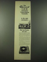 1965 Garrard Lab 80 Automatic Transcription Turntable Ad - On Cue - £14.27 GBP