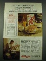 1965 Kellogg&#39;s Special K Cereal Ad - Having Trouble With Weight Control - $18.49