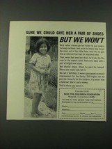 1965 Save the Children Federation Ad - We Could Give Her a Pair of Shoes - £14.50 GBP