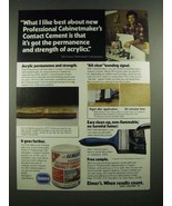 1976 Borden Elmer&#39;s Cabinetmaker&#39;s Contact Cement Ad - £15.01 GBP