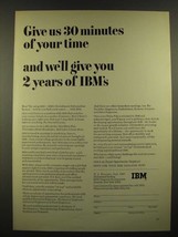 1966 IBM IRIS IBM's Recruitment Information System Ad - Give us 30 Minutes - $18.49