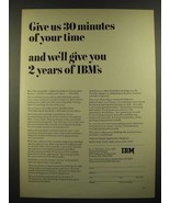 1966 IBM IRIS IBM&#39;s Recruitment Information System Ad - Give us 30 Minutes - £14.54 GBP