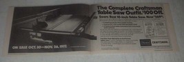 1977 Sears 10-Inch Table Saw Ad - Complete Craftsman Outfit - £14.44 GBP