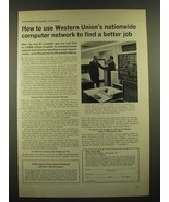 1966 Western Union PICS Computers Ad - Nationwide Computer Network - £14.78 GBP