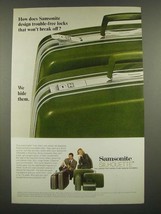 1967 Samsonite Silhouette Luggage Ad - Trouble-Free Locks - £14.78 GBP