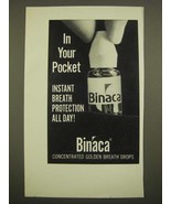 1969 Binaca Breath Drops Ad - In Your Pocket - £14.78 GBP
