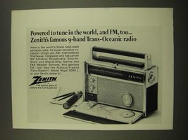 1969 Zenith Model Royal 3000-1 Trans-Oceanic Radio Ad - £14.53 GBP