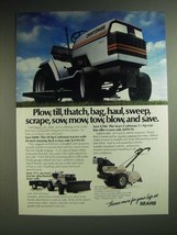 1985 Sears Craftsman Tractor and Rear-Tine Tiller Ad - Plow, till, thatch, bag,  - $18.49
