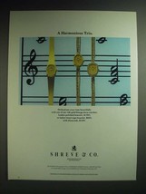 1985 Shreve &amp; Co. Omega Watches Ad - A Harmonious Trio - £14.48 GBP
