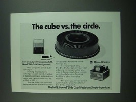 1973 Bell &amp; Howell Slide Cube Projector Ad - Cube vs. Circle - £14.78 GBP