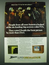 1973 Zenith Television Ad - Which Color TV has the Best Picture? - $18.49