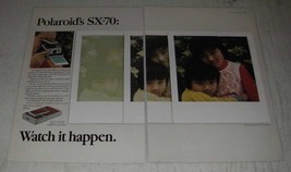 1974 Polaroid SX-70 Camera Ad - Watch it Happen - £14.60 GBP
