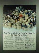 1988 CompuServe Computer Information Service Ad - Catch Up on Paper Work - £14.65 GBP