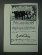 1977 Colonial Williamsburg, Virginia Ad - Declare Peace With Yourself - £14.81 GBP