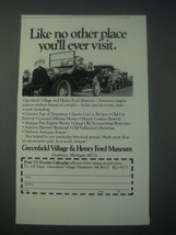 1977 Greenfield Village &amp; Henry Ford Museum Ad - Like No Other Place - £14.72 GBP