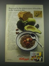 1977 Kellogg's All-Bran and Bran Buds Cereal Ad - Richest Source of Fiber - £14.53 GBP
