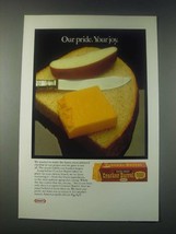 1977 Kraft Cracker Barrel Cheese Ad - Our Pride Your Joy - £14.54 GBP