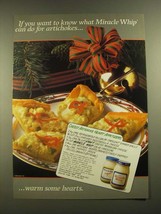 1988 Kraft Miracle Whip Ad - Cheesy Artichoke Heart Appetizers recipe  - £14.62 GBP