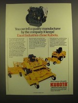 1988 Kubota Engines Ad - Excel Industries Hustler Mowers - £14.78 GBP