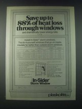 1978 Plaskolite In-Sider Storm Window Ad - Save up to 88% of Heat Loss - £14.77 GBP