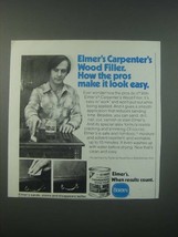 1979 Borden Elmer's Carpenter's Wood Filler Ad - Pros Make It Look Easy - $18.49