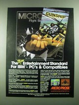 1988 Micro Prose Gunship Simulation Software Ad - $18.49