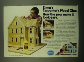1980 Borden Elmer's Carpenter's Wood Glue Ad - Pros Make it Look Easy - $18.49