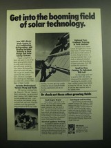 1980 NRI Schools Ad - Get Into the Booming Field of Solar Technology - £14.72 GBP