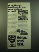 1980 Quaker State Motor Oil Ad - Greg Wessel, How Long Do You Want Your Car - £14.61 GBP