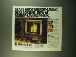 1980 Sears Heat Screen Ad - Most Energy-Saving Now at Money-Saving Prices - $18.49